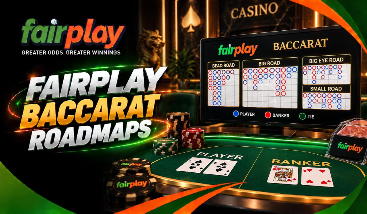 FairPlay Baccarat Roadmaps: Baccarat scoreboard showing grids of red and blue result markers